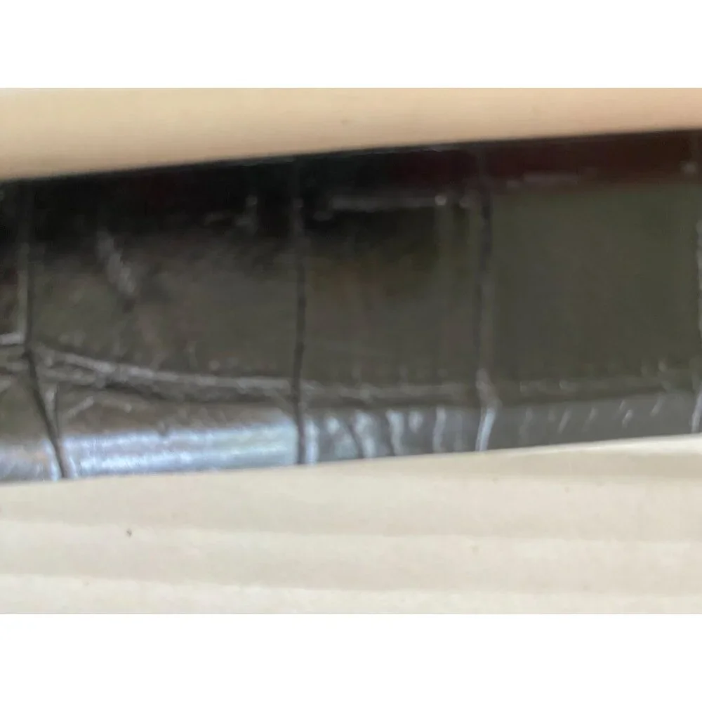 Vintage Onyx by Brighton Black Croc Leather Belt 36 USA Western Full Grain